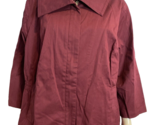 Liz Claiborne Women's 3/4 Sleeve Zip Front Jacket Burgundy 2X - $23.74