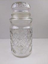 Planters Peanuts Jar Collectible Vintage 1984 Glass Jar  Diamond Pattern - £18.52 GBP