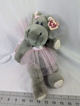 Ty Attic Treasures Grace Hippo Plush 12 Inch 1993 Stuffed Animal Toy - £6.92 GBP