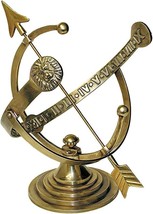 Polished Brass Aluminum Armillary Sundial, Cast Aluminum (Brass) - £159.07 GBP