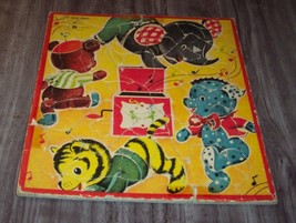 Antique 1950&#39;s CIRCUS ANIMALS Playtime House Inlaid Children&#39;s Puzzle Tiger - £12.77 GBP