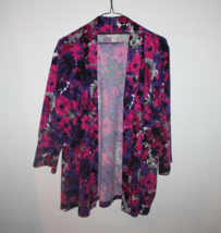 VTG Womens Cardigan Size XL Pink Floral Pattern One Button Front Laura Ashley - $18.58