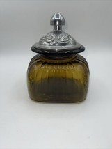 Apothecary Jar Canister ARTLAND Amber Swirl Pewter Lid Ribbed - 8” - $24.75