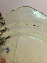 Green Uranium Round Cake Plate with Tab Handles Cameo Ballerina image 4