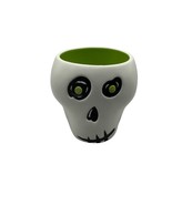 Ceramic Skull Planter Dish With Green Interior Hallmark Halloween Decor - £18.17 GBP