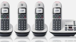 Motorola CD5014+ Digital Cordless Telephone &amp; Answering Machine w/ 4 Han... - $47.49