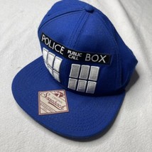 Doctor Who Police Public Call Box Baseball Cap hat blue Snap Back 2015 Used - $14.03