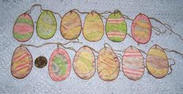 12 Pcs Primitive Egg Shaped Hand Cut Gift Vintage Linen Hang Tags #MNSD - £14.94 GBP
