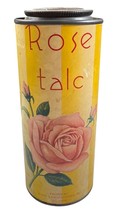 Vintage Rose Talc Powder Shaker Tin V-Jon Laboratories 6.25&quot; Collectible - $28.68