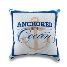 Anchored In The Ocean In Outdoor Nautical Theme Decorative Throw Pillow 18in. - £13.78 GBP