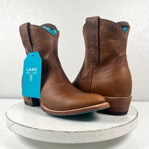 NEW Lane PLAIN JANE Brown Short Cowboy Boots Sz 7.5 Western Ankle Leather Zipper - £147.77 GBP