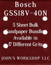 Bosch GSS18V-40N - 1/4 Sheet - 17 Grits - No-Slip - 5 Sandpaper Bulk Bundles - $4.99
