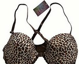 Hers By Herman Bra Brown Leopard Print Size 38B Front Close Cross Back New - €11,97 EUR