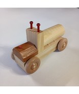 Wooden Toy Truck Handmade Red Accents Grandfathers Wooden Toy Gasoline T... - $500.22 MXN
