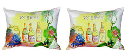 Pair of Betsy Drake Wine Bottles No Cord Pillows 16 Inch X 20 Inch - £62.29 GBP