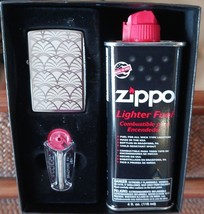 Gorgeous Engraved Art Deco Fan Zippo Pipe Lighter Gift Set - £30.07 GBP