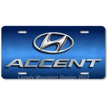 Hyundai Accent Inspired Art on Blue FLAT Aluminum Novelty Auto License Tag Plate - £14.15 GBP