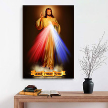 Jesus Christ Divine Mercy Jesus I Trust In You Jesus Christ Canvas Wall Art - £18.34 GBP+