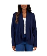 Karen Scott Women M Intrepid Blue Shawl Collar Cardigan Sweater NWT CP33 - $436.44 MXN