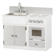 Kitchen Sink Stove &amp; Oven - Gray &amp; White Amish Handmade Wood Play Furniture Usa - £434.36 GBP