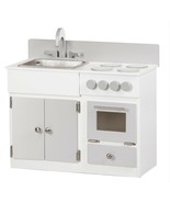 KITCHEN SINK STOVE &amp; OVEN - GRAY &amp; WHITE Amish Handmade Wood Play Furnit... - £443.95 GBP