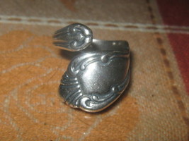 Handmade Usa Vintage Antique Style Adjustable Silver Spoon Ring Size 10-11 - $12.86