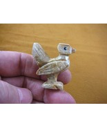 Y-BIR-RO-12) Tan gray ROADRUNNER bird gemstone SOAPSTONE carving Peru be... - £6.78 GBP