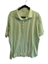 Peter Millar Mens Summer Comfort Green Micro Striped Polo Shirt Short Sleeve Xl - £18.95 GBP