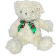 Vintage Russ Berrie Curlilocks White Christmas Bear Caress Soft Pets Plu... - €39,53 EUR