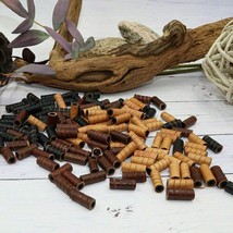 10 Leather Tube Beads Assorted Lot 15mm Barrel Column Tube Spacers Mix - £2.77 GBP