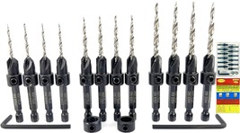 Countersink Drill Bit Set For Wood With Tapered Drill Bit 4 Pc #4, 11/64&quot; - £42.17 GBP