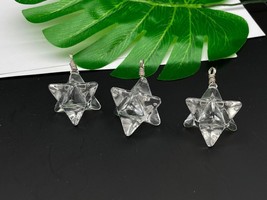 Clear Quartz Crystal Merkaba Pendant Wire wrapped jewelry Sacred Geome E105546 - £19.40 GBP