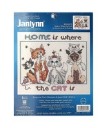 Janlynn Counted Cross Stitch Kit HOME IS WHERE THE CAT IS Orange Tabby S... - $14.84