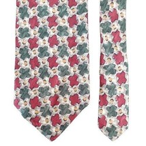 Boston Traders Mens Necktie Tie Red Green Beige Cross Print Silk 57&quot; USA... - £7.71 GBP