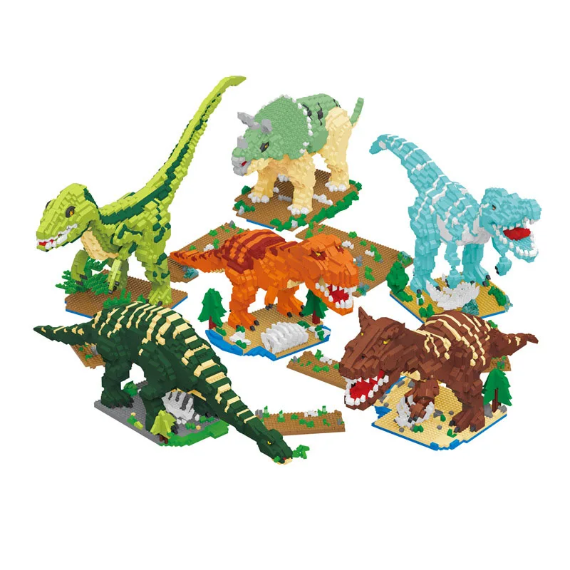 Movie Jurassic Dinosaur World Nanobrick Tyrannosaurus Rex Carnotaurus Micro - £38.05 GBP