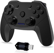 Wireless Game Controller 2.4G Remote Gamepad Joystick with Dual Vibration(Black) - £20.79 GBP