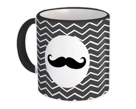 Mustache Chevron : Gift Mug Dad Father&#39;s Day Man Men Grandpa Beard - £12.91 GBP