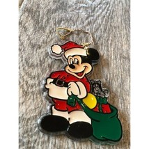 Disney Mickey Mouse Santa Christmas Tree Ornament 80s Vintage 3.25&quot; high... - $15.21