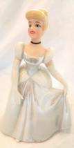 Disney Cinderella Ceramic Porcelain 6” Figurine Silver Blue Dress Ball Gown - £15.21 GBP