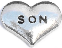 Son Silver Heart Floating Locket Charm - $2.42