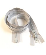 Zipper, 48&quot; Inch, YKK, Vislon, Gray, #10, Separating, Double Metal Tab S... - $14.15