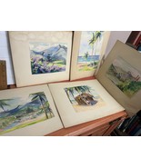 Set 5 vintage watercolor original paintings Mama Georgie Nadler naive ar... - $7,520.60 MXN