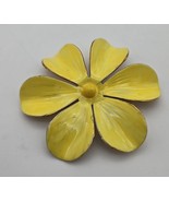 Sandor Yellow Enamel Daisy Brooch 1960s Mod Flower Pin Signed Costume Je... - $18.69 CAD