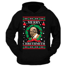 NEW MEN WOMEN&#39;S CHRISTMAS SWEATER XMAS Gift UNISEX BLACK MERRY CHRITHMIT... - £20.17 GBP