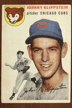 Vintage 1954 Baseball Card Topps #31 Johnny Klippstein Pitcher Chicago Cubs - £7.75 GBP
