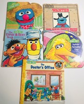 Sesame Street Vtg Golden Super Shape Picture Book Lot Cookie Monster Ber... - $12.59