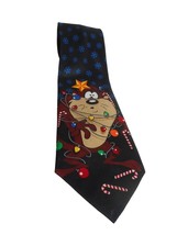 Vintage Looney Tunes Tazmania Devil with lights on black Christmas tie n... - $297.96 MXN