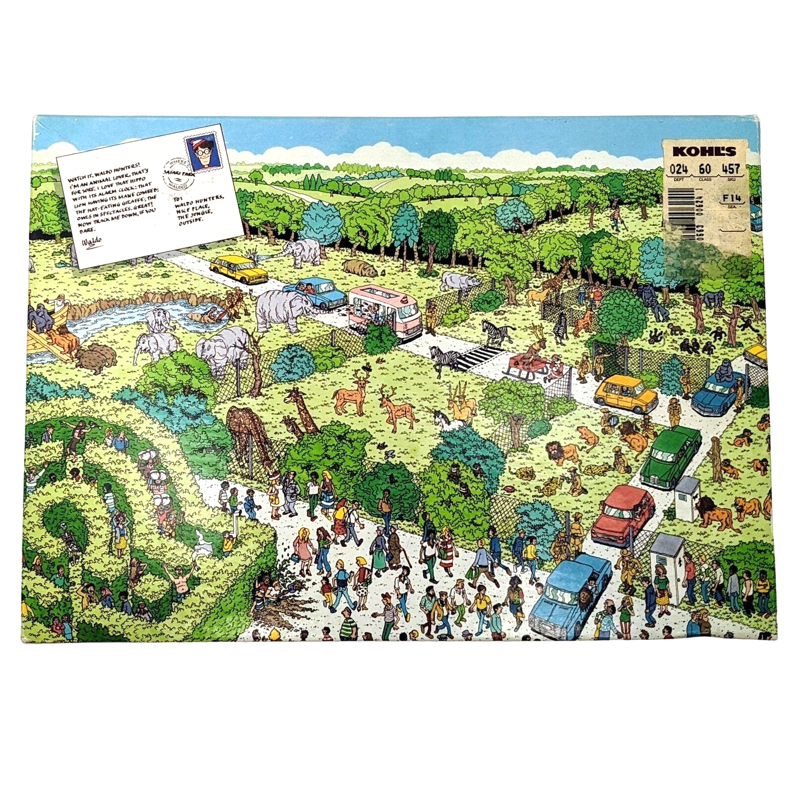 Where's Waldo Safari Park 100 Pc Puzzle 11.5x6.25" - Used (Great American, 1989) - $9.89
