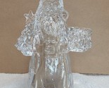 24% Lead Crystal Santa Clause Candle Holder 7½” USA Excellent Christmas ... - $19.30
