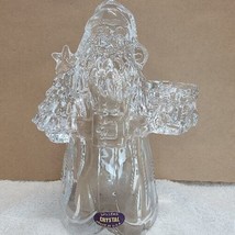 24% Lead Crystal Santa Clause Candle Holder 7½” USA Excellent Christmas ... - £15.20 GBP